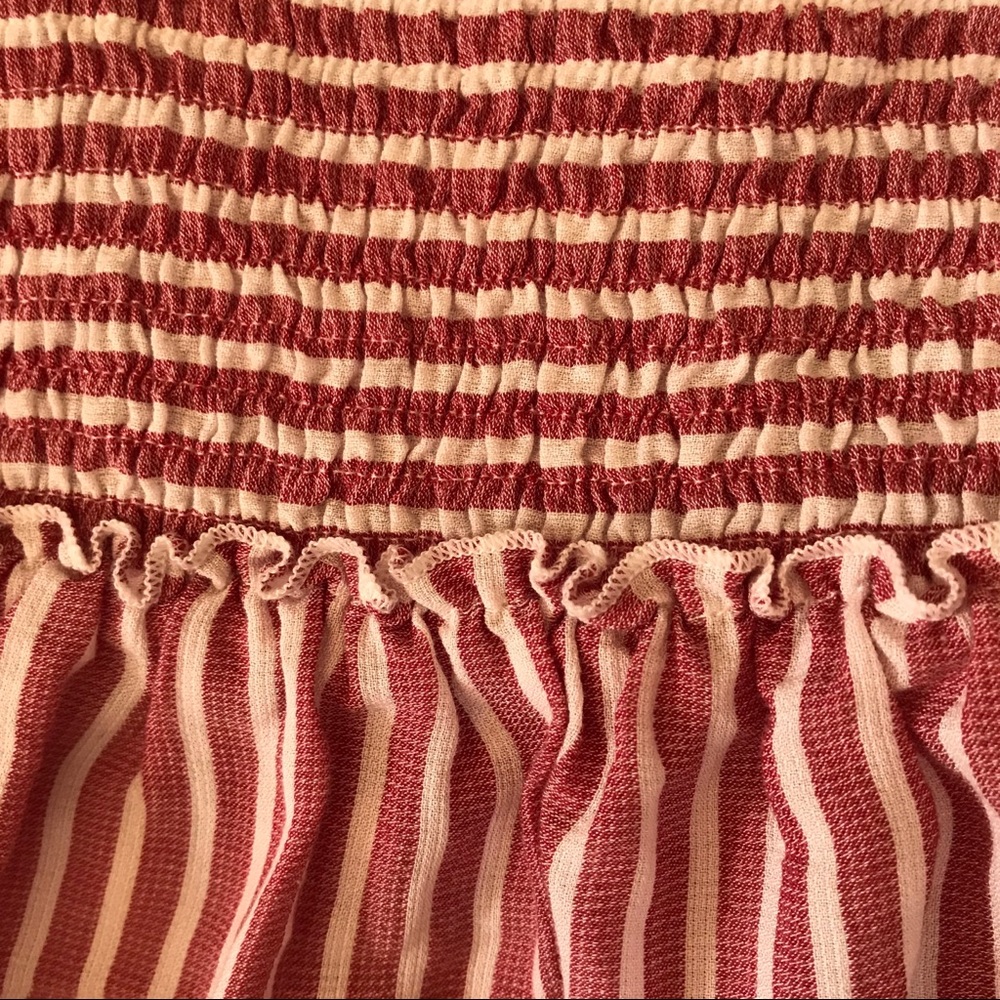 Subdued Babydoll Striped Tie Strap Crop Top 0NWOT - Picture 6 of 8